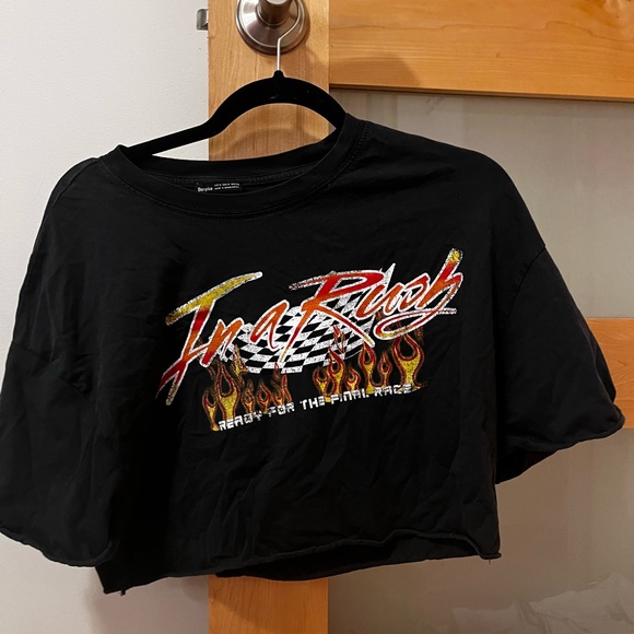 Bershka dark grey cropped top size medium cropped - Picture 1 of 2